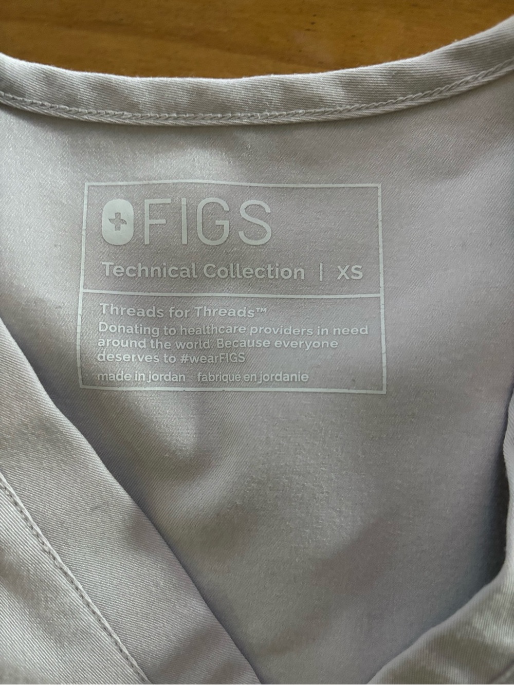 Figs Light Gray Technical Scrub Top - V-Neck - Picture 5 of 7